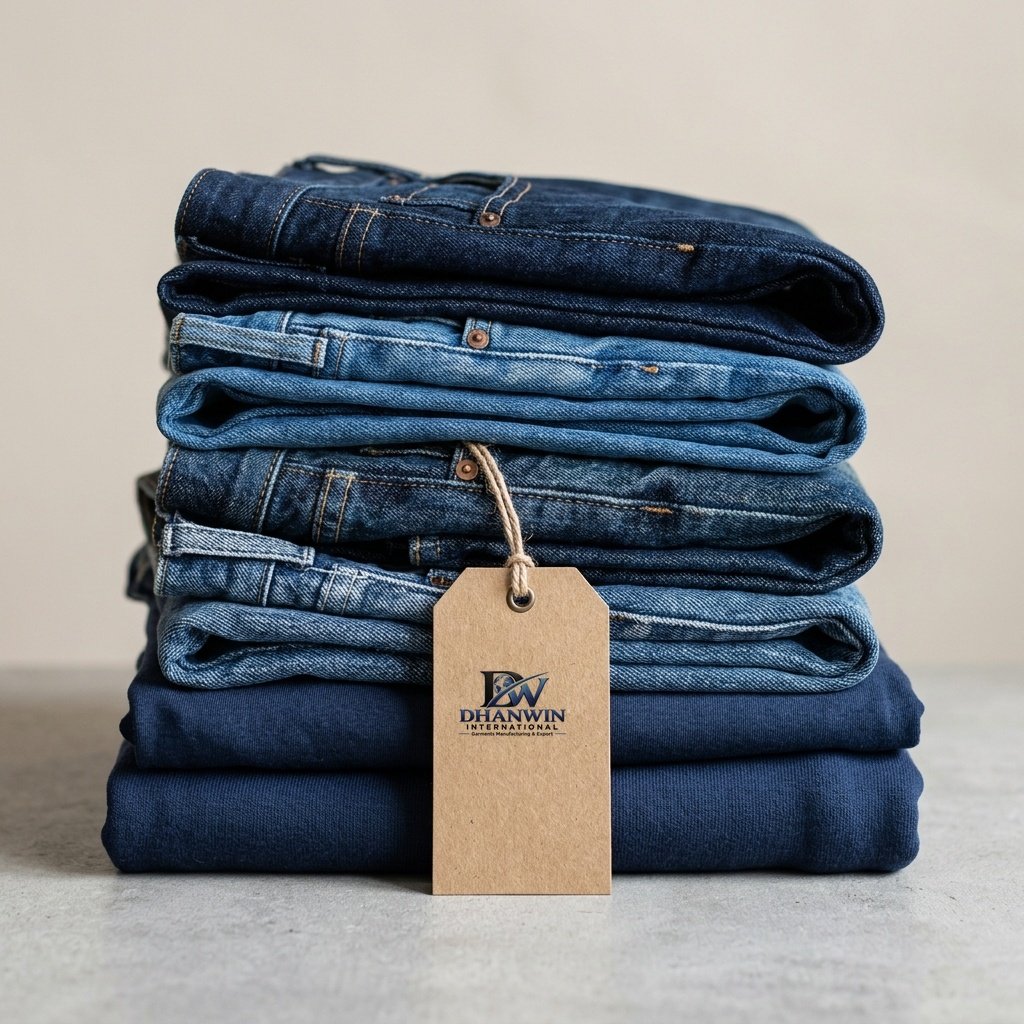 Private label folded garments and branded hangtag